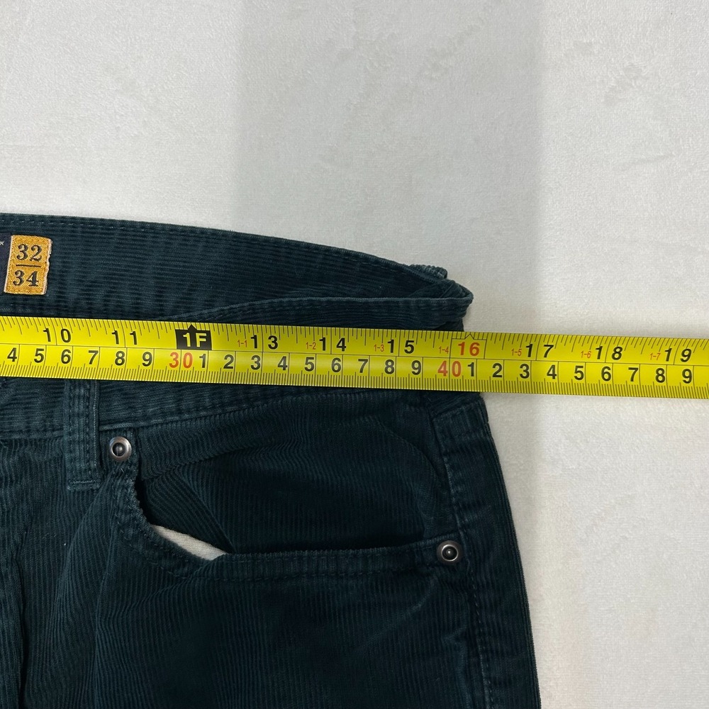 J.Crew 484 Slim Corduroy Pants Mens 32x34 Green 5-Pocket Fine Wale Trousers - Picture 4 of 8